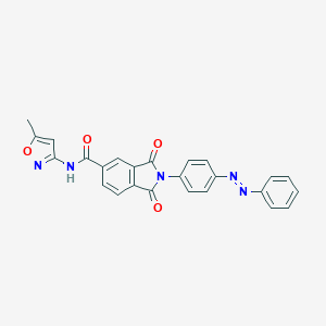 molecular formula C25H17N5O4 B302963 N-(5-methyl-3-isoxazolyl)-1,3-dioxo-2-[4-(phenyldiazenyl)phenyl]-5-isoindolinecarboxamide 