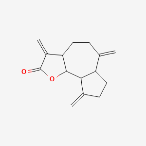 molecular formula C15H18O2 B3029668 3,6,9-Trimethylidene-3a,4,5,6a,7,8,9a,9b-octahydroazuleno[4,5-b]furan-2-one CAS No. 74299-48-2