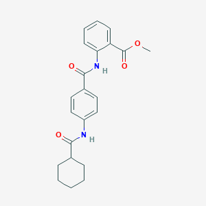 molecular formula C22H24N2O4 B302969 Methyl 2-({4-[(cyclohexylcarbonyl)amino]benzoyl}amino)benzoate 
