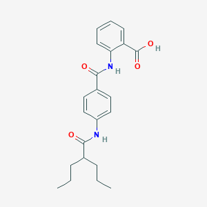 molecular formula C22H26N2O4 B302970 2-({4-[(2-Propylpentanoyl)amino]benzoyl}amino)benzoic acid 