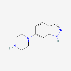 molecular formula C11H14N4 B3029719 6-(哌嗪-1-基)-1H-吲唑 CAS No. 763910-07-2