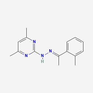 molecular formula C15H18N4 B3029749 4,6-dimethyl-N-[(E)-1-(2-methylphenyl)ethylideneamino]pyrimidin-2-amine CAS No. 77359-18-3