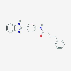 molecular formula C23H21N3O B302975 N-[4-(1H-benzimidazol-2-yl)phenyl]-4-phenylbutanamide 