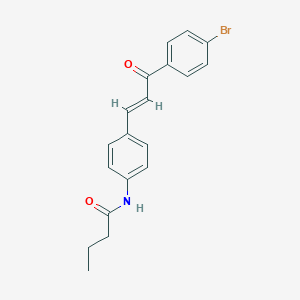molecular formula C19H18BrNO2 B302977 N-{4-[3-(4-bromophenyl)-3-oxo-1-propenyl]phenyl}butanamide 