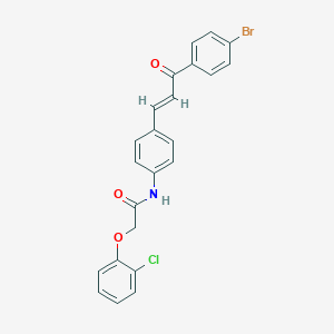 molecular formula C23H17BrClNO3 B302979 N-{4-[3-(4-bromophenyl)-3-oxo-1-propenyl]phenyl}-2-(2-chlorophenoxy)acetamide 