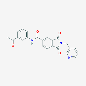 molecular formula C23H17N3O4 B302980 N-(3-acetylphenyl)-1,3-dioxo-2-(pyridin-3-ylmethyl)-2,3-dihydro-1H-isoindole-5-carboxamide 