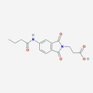 molecular formula C15H16N2O5 B302981 3-[5-(butanoylamino)-1,3-dioxo-1,3-dihydro-2H-isoindol-2-yl]propanoic acid 