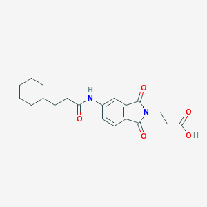 molecular formula C20H24N2O5 B302982 3-{5-[(3-cyclohexylpropanoyl)amino]-1,3-dioxo-1,3-dihydro-2H-isoindol-2-yl}propanoic acid 