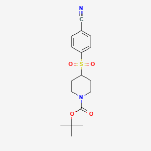 molecular formula C17H22N2O4S B3029821 Tert-butyl 4-(4-cyanophenylsulfonyl)piperidine-1-carboxylate CAS No. 797750-44-8
