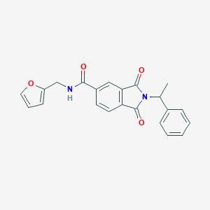 molecular formula C22H18N2O4 B302988 N-(2-furylmethyl)-1,3-dioxo-2-(1-phenylethyl)-5-isoindolinecarboxamide 