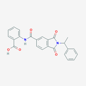 molecular formula C24H18N2O5 B302990 2-({[1,3-dioxo-2-(1-phenylethyl)-2,3-dihydro-1H-isoindol-5-yl]carbonyl}amino)benzoic acid 