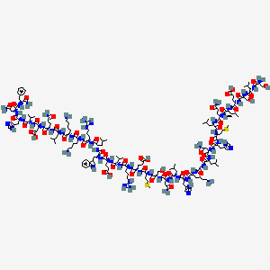 molecular formula C181H292N56O50S2 B3029905 (4S)-4-[[(2S)-2-[[(2S)-2-[[(2S)-4-amino-2-[[(2S)-2-[[(2S)-2-[[(2S)-6-amino-2-[[2-[[(2S)-2-[[(2S)-4-amino-2-[[(2S)-2-[[(2S)-2-[[(2S)-2-[[(2S)-5-amino-2-[[(2S,3S)-2-[[(2S)-2-[[(2S)-2-[[(2S)-2-[[(2S)-2-amino-3-hydroxypropanoyl]amino]-3-methylbutanoyl]amino]-3-hydroxypropanoyl]amino]-4-carboxybutanoyl]amino]-3-methylpentanoyl]amino]-5-oxopentanoyl]amino]-4-methylpentanoyl]amino]-4-methylsulfanylbutanoyl]amino]-3-(1H-imidazol-5-yl)propanoyl]amino]-4-oxobutanoyl]amino]-4-methylpentanoyl]amino]acetyl]amino]hexanoyl]amino]-3-(1H-imidazol-5-yl)propanoyl]amino]-4-methylpentanoyl]amino]-4-oxobutanoyl]amino]-3-hydroxypropanoyl]amino]-4-methylsulfanylbutanoyl]amino]-5-[[(2S)-1-[[(2S)-1-[[(2S)-1-[[(2S)-1-[[(2S)-1-[[(2S)-1-[[(2S)-6-amino-1-[[(2S)-6-amino-1-[[(2S)-1-[[(2S)-5-amino-1-[[(2S)-1-[[(2S)-1-[[(2S)-1-[[(2S)-4-amino-1-[[(2S)-1-amino-1-oxo-3-phenylpropan-2-yl]amino]-1,4-dioxobutan-2-yl]amino]-3-(1H-imidazol-5-yl)-1-oxopropan-2-yl]amino]-3-methyl-1-oxobutan-2-yl]amino]-3-carboxy-1-oxopropan-2-yl]amino]-1,5-dioxopentan-2-yl]amino]-4-methyl-1-oxopentan-2-yl]amino]-1-oxohexan-2-yl]amino]-1-oxohexan-2-yl]amino]-5-carbamimidamido-1-oxopentan-2-yl]amino]-4-methyl-1-oxopentan-2-yl]amino]-3-(1H-indol-3-yl)-1-oxopropan-2-yl]amino]-4-carboxy-1-oxobutan-2-yl]amino]-3-methyl-1-oxobutan-2-yl]amino]-5-carbamimidamido-1-oxopentan-2-yl]amino]-5-oxopentanoic acid CAS No. 83139-29-1