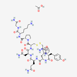 molecular formula C48H69N13O14S2 B3029928 Vasopressin, 8-l-lysine-, monoacetate (salt) CAS No. 83968-49-4