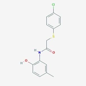 molecular formula C15H14ClNO2S B302995 2-[(4-chlorophenyl)thio]-N-(2-hydroxy-5-methylphenyl)acetamide 