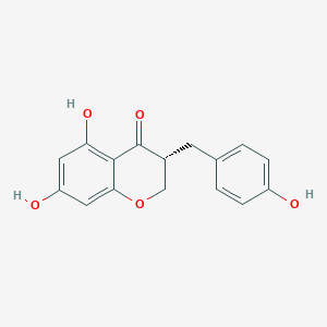 molecular formula C16H14O5 B3029976 (3R)-5,7-dihydroxy-3-[(4-hydroxyphenyl)methyl]-2,3-dihydrochromen-4-one CAS No. 849727-88-4