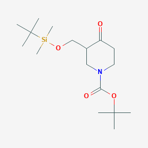 molecular formula C17H33NO4Si B3029977 3-((叔丁基二甲基甲硅烷基)氧基)甲基-4-氧代哌啶-1-羧酸叔丁酯 CAS No. 849767-21-1