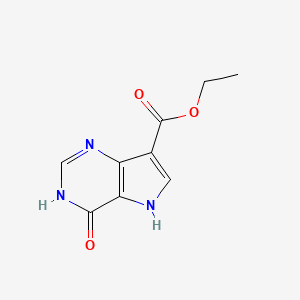 molecular formula C9H9N3O3 B3030007 Ethyl 4-oxo-4,5-dihydro-1H-pyrrolo[3,2-d]pyrimidine-7-carboxylate CAS No. 853058-41-0