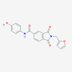 molecular formula C20H14N2O5 B303001 2-(2-furylmethyl)-N-(4-hydroxyphenyl)-1,3-dioxo-5-isoindolinecarboxamide 