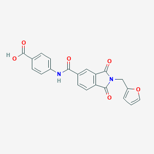 molecular formula C21H14N2O6 B303002 4-({[2-(2-furylmethyl)-1,3-dioxo-2,3-dihydro-1H-isoindol-5-yl]carbonyl}amino)benzoic acid 