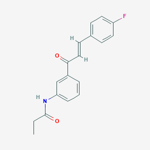 molecular formula C18H16FNO2 B303003 N-{3-[3-(4-fluorophenyl)acryloyl]phenyl}propanamide 