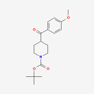 molecular formula C18H25NO4 B3030030 Tert-butyl 4-(4-methoxybenzoyl)piperidine-1-carboxylate CAS No. 856936-55-5