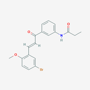 molecular formula C19H18BrNO3 B303005 N-{3-[3-(5-溴-2-甲氧基苯基)丙烯酰基]苯基}丙酰胺 