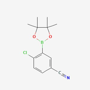molecular formula C13H15BClNO2 B3030083 4-氯-3-(4,4,5,5-四甲基-1,3,2-二氧杂硼环丁烷-2-基)苯甲腈 CAS No. 863868-30-8