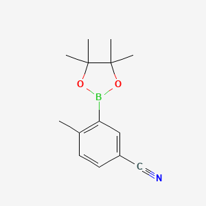 molecular formula C14H18BNO2 B3030084 4-Methyl-3-(4,4,5,5-tetramethyl-1,3,2-dioxaborolan-2-yl)benzonitrile CAS No. 863868-32-0