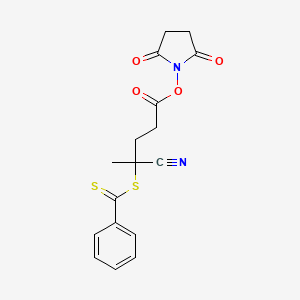 molecular formula C17H16N2O4S2 B3030086 4-Cyano-4-(phenylcarbonothioylthio)pentanoic acid N-succinimidyl ester CAS No. 864066-74-0