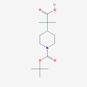 molecular formula C14H25NO4 B3030096 2-{1-[(叔丁氧羰基)哌啶-4-基]-2-甲基丙酸 CAS No. 865156-85-0