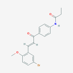 molecular formula C19H18BrNO3 B303010 N-{4-[3-(5-bromo-2-methoxyphenyl)acryloyl]phenyl}propanamide 