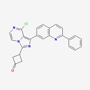 molecular formula C25H17ClN4O B3030112 3-(8-Chloro-1-(2-phenylquinolin-7-yl)imidazo[1,5-a]pyrazin-3-yl)cyclobutanone CAS No. 867165-62-6