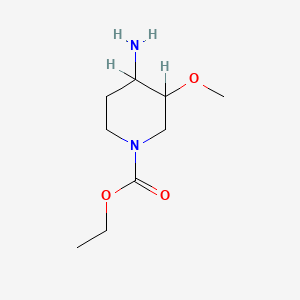 molecular formula C9H18N2O3 B3030113 Ethyl 4-amino-3-methoxypiperidine-1-carboxylate CAS No. 86717-62-6