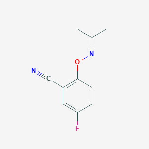 molecular formula C10H9FN2O B3030117 5-氟-2-(丙-2-亚胺基氨基氧)苯甲腈 CAS No. 868271-04-9