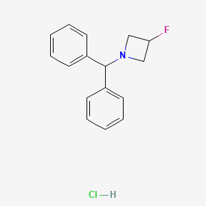 molecular formula C16H17ClFN B3030128 1-Benzhydryl-3-fluoro-azetidine hydrochloride CAS No. 869488-99-3