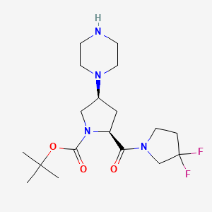 molecular formula C18H30F2N4O3 B3030129 (2S,4S)-1-Boc-2-(3,3-difluoropyrrolidine-1-carbonyl)-4-(1-piperazinyl)pyrrolidine CAS No. 869489-00-9