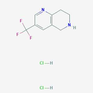 molecular formula C9H11Cl2F3N2 B3030139 3-(三氟甲基)-5,6,7,8-四氢-1,6-萘啶二盐酸盐 CAS No. 870483-68-4