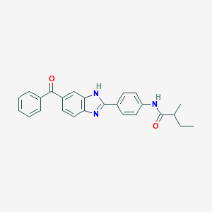 molecular formula C25H23N3O2 B303014 2-methyl-N-{4-[6-(phenylcarbonyl)-1H-benzimidazol-2-yl]phenyl}butanamide 