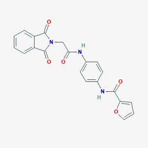 molecular formula C21H15N3O5 B303017 N-(4-{[(1,3-dioxo-1,3-dihydro-2H-isoindol-2-yl)acetyl]amino}phenyl)furan-2-carboxamide 