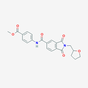 molecular formula C22H20N2O6 B303019 methyl 4-({[1,3-dioxo-2-(tetrahydro-2-furanylmethyl)-2,3-dihydro-1H-isoindol-5-yl]carbonyl}amino)benzoate 