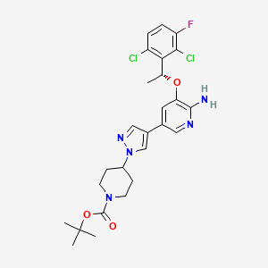 B3030190 (R)-tert-Butyl 4-(4-(6-amino-5-(1-(2,6-dichloro-3-fluorophenyl)ethoxy)pyridin-3-yl)-1H-pyrazol-1-yl)piperidine-1-carboxylate CAS No. 877399-51-4