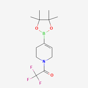 molecular formula C13H19BF3NO3 B3030199 2,2,2-三氟-1-(4-(4,4,5,5-四甲基-1,3,2-二氧杂硼环-2-基)-5,6-二氢吡啶-1(2H)-基)乙酮 CAS No. 878805-74-4