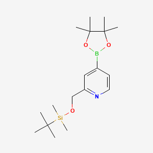 molecular formula C18H32BNO3Si B3030207 2-((Tert-butyldimethylsilyloxy)methyl) pyridine-4-boronic acid pinacol ester CAS No. 880495-84-1