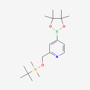 molecular formula C18H32BNO3Si B3030207 2-((叔丁基二甲基甲硅烷基氧基)甲基)吡啶-4-硼酸二缩甲醛缩水甘油酯 CAS No. 880495-84-1