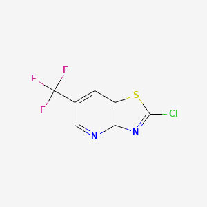molecular formula C7H2ClF3N2S B3030235 2-Chloro-6-(trifluoromethyl)thiazolo[4,5-b]pyridine CAS No. 884860-62-2