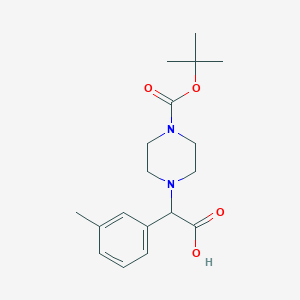 molecular formula C18H26N2O4 B3030251 2-(4-(tert-Butoxycarbonyl)piperazin-1-yl)-2-(m-tolyl)acetic acid CAS No. 885274-08-8