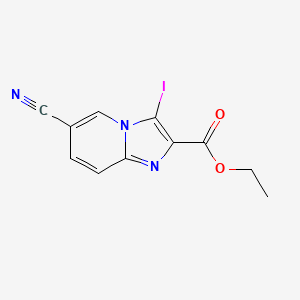 molecular formula C11H8IN3O2 B3030254 6-Cyano-3-iodo-imidazo[1,2-A]pyridine-2-carboxylic acid ethyl ester CAS No. 885275-50-3