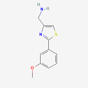 molecular formula C11H12N2OS B3030269 (2-(3-Methoxyphenyl)thiazol-4-YL)methanamine CAS No. 885280-24-0