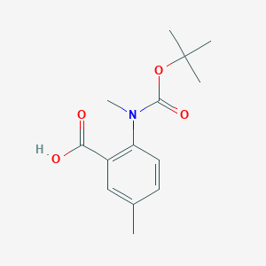 molecular formula C14H19NO4 B3030279 2-((tert-Butoxycarbonyl)(methyl)amino)-5-methylbenzoic acid CAS No. 886362-46-5