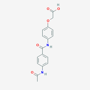 molecular formula C17H16N2O5 B303028 (4-{[4-(Acetylamino)benzoyl]amino}phenoxy)acetic acid 